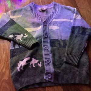 Aelfric Eden Cow Print Hand Knitted Cardigan